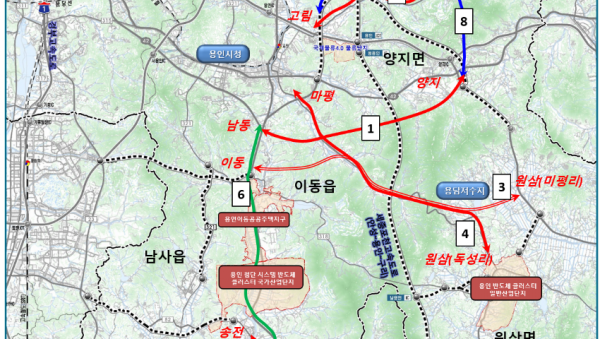 1. 용인특례시가 수립한 8개 도로사업 중 5개 사업이 기획재정부 예비타당성 조사 대상으로 선정됐다..png